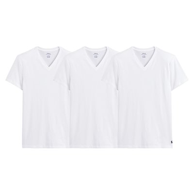 Pack of 3 T-Shirts with V-Neck in Cotton POLO RALPH LAUREN