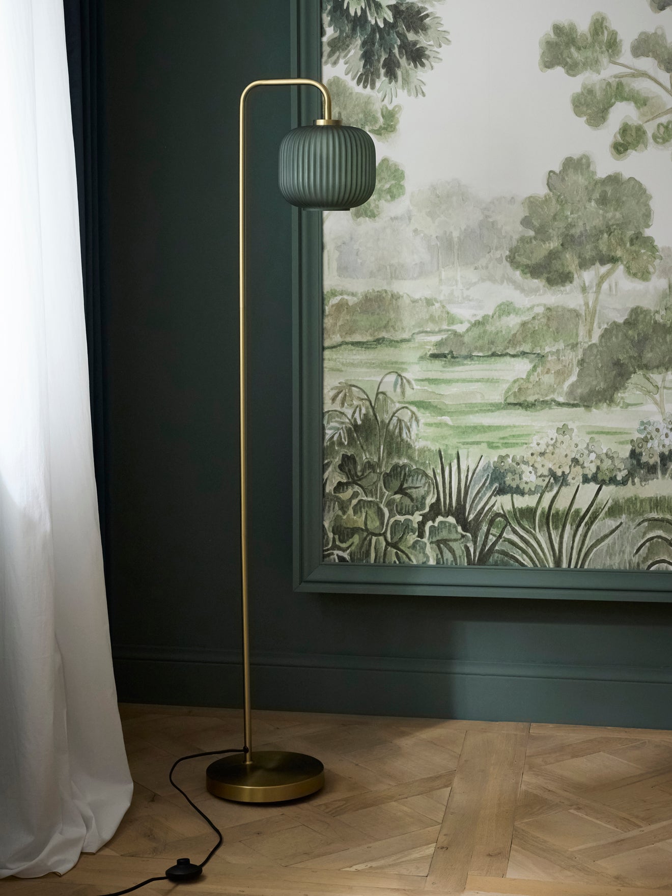 Lampadaire Arsène en métal et verre strié, CYRILLUS
