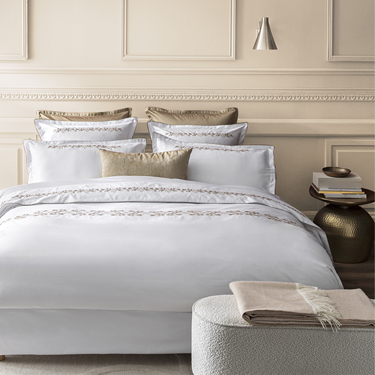 Housse de couette imprimée en satin de coton bio, MIRABEAU, ALEXANDRE TURPAULT