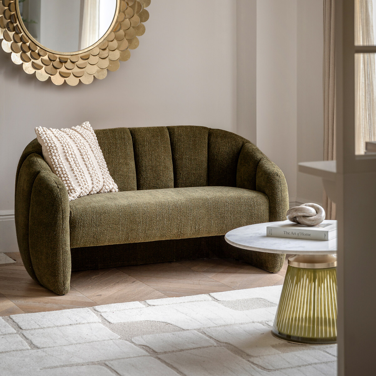 Carleton Textured Boucle Mid-Century 2 Seater Sofa, ÉDITÉ