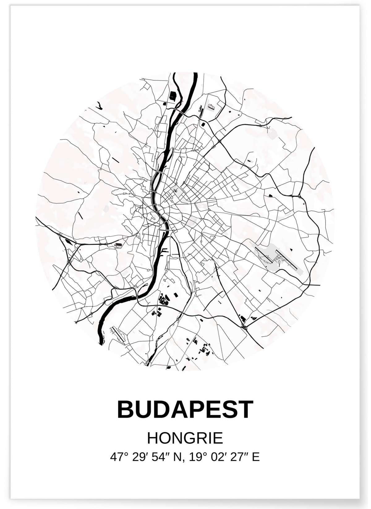Affiche Carte Budapest, L'AFFICHERIE