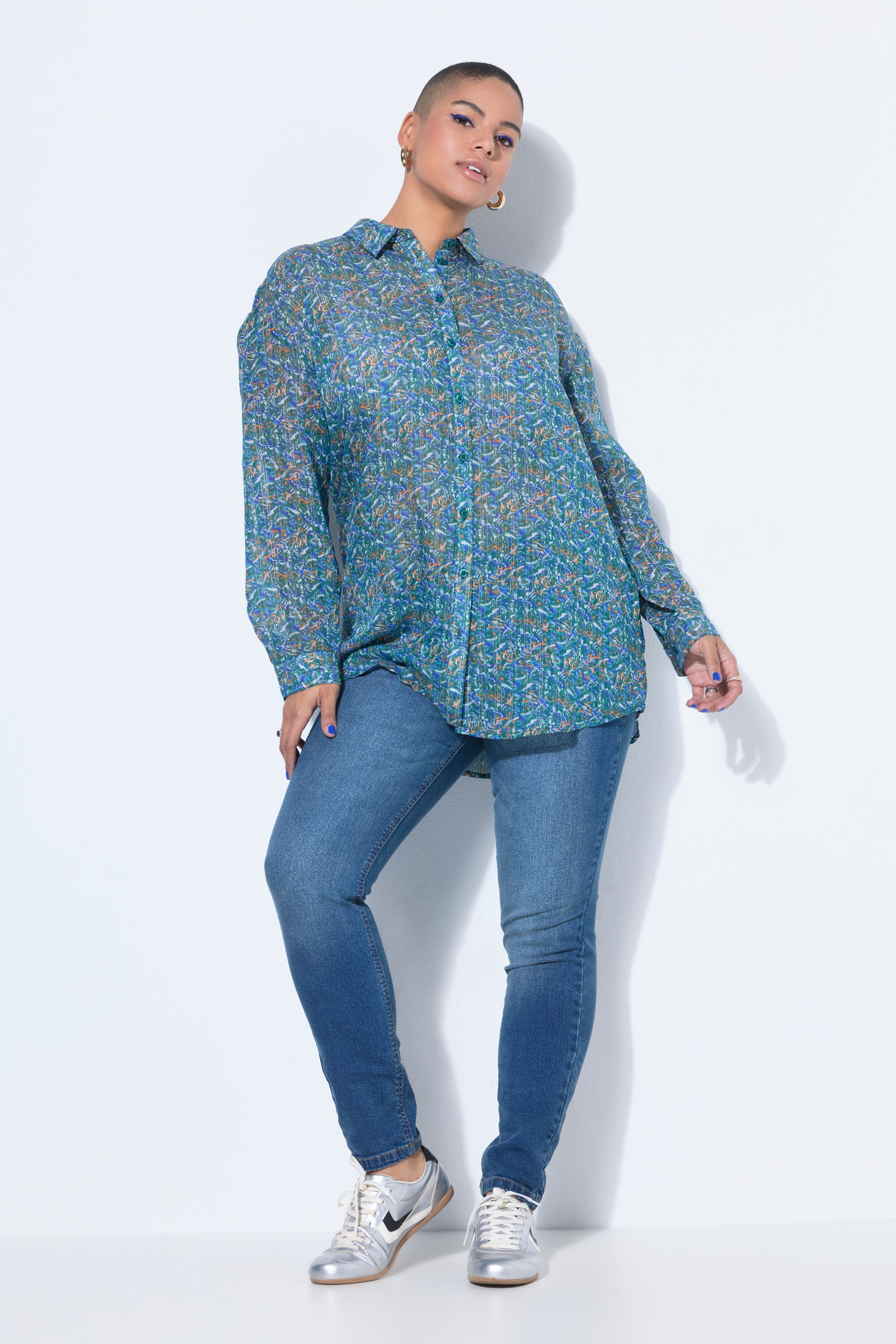 Chemisier oversize à motif en fil brillant, STUDIO UNTOLD
