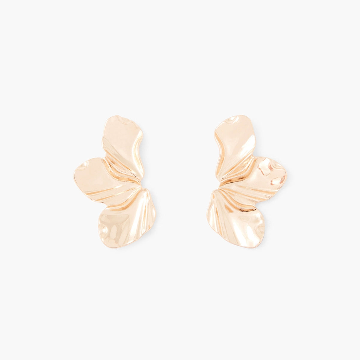 Boucles d'oreilles demi fleur dorées, BALABOOSTE