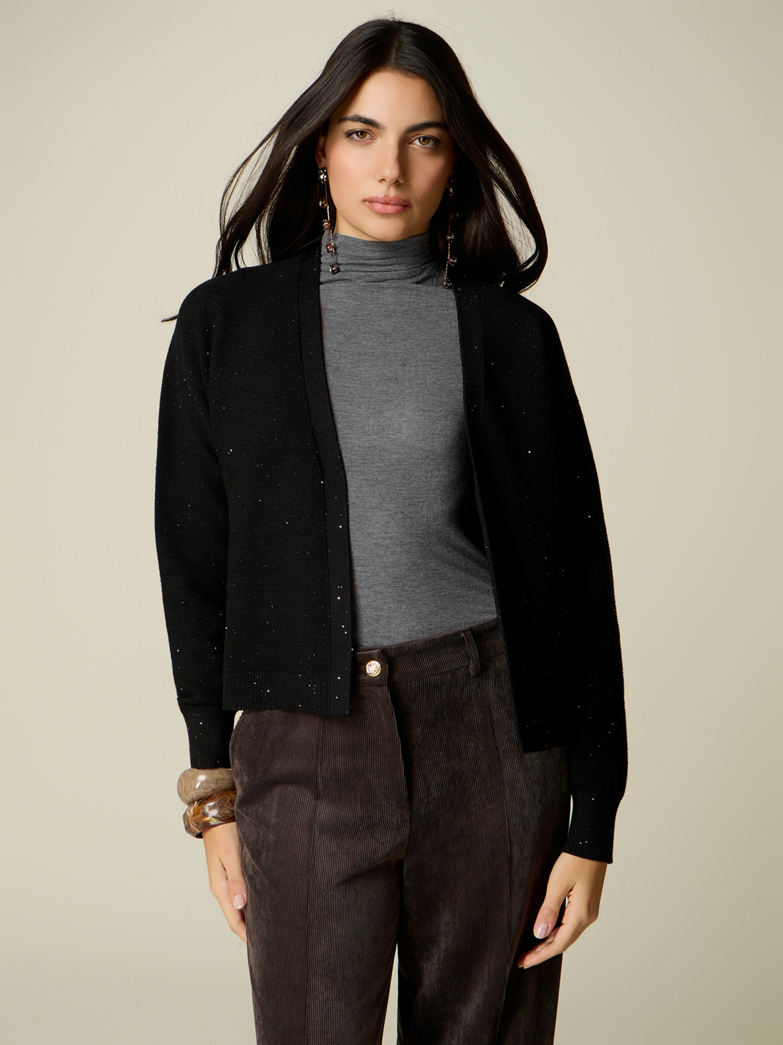 Cardigan avec micro paillettes, OLTRE