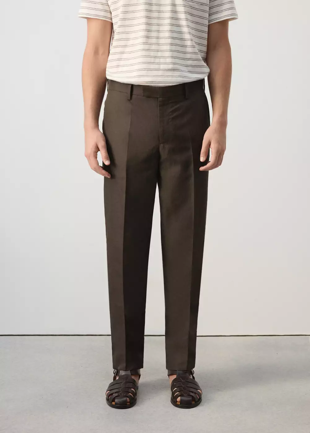 Pantalon costume slim fit coton lyocell, MANGO MAN