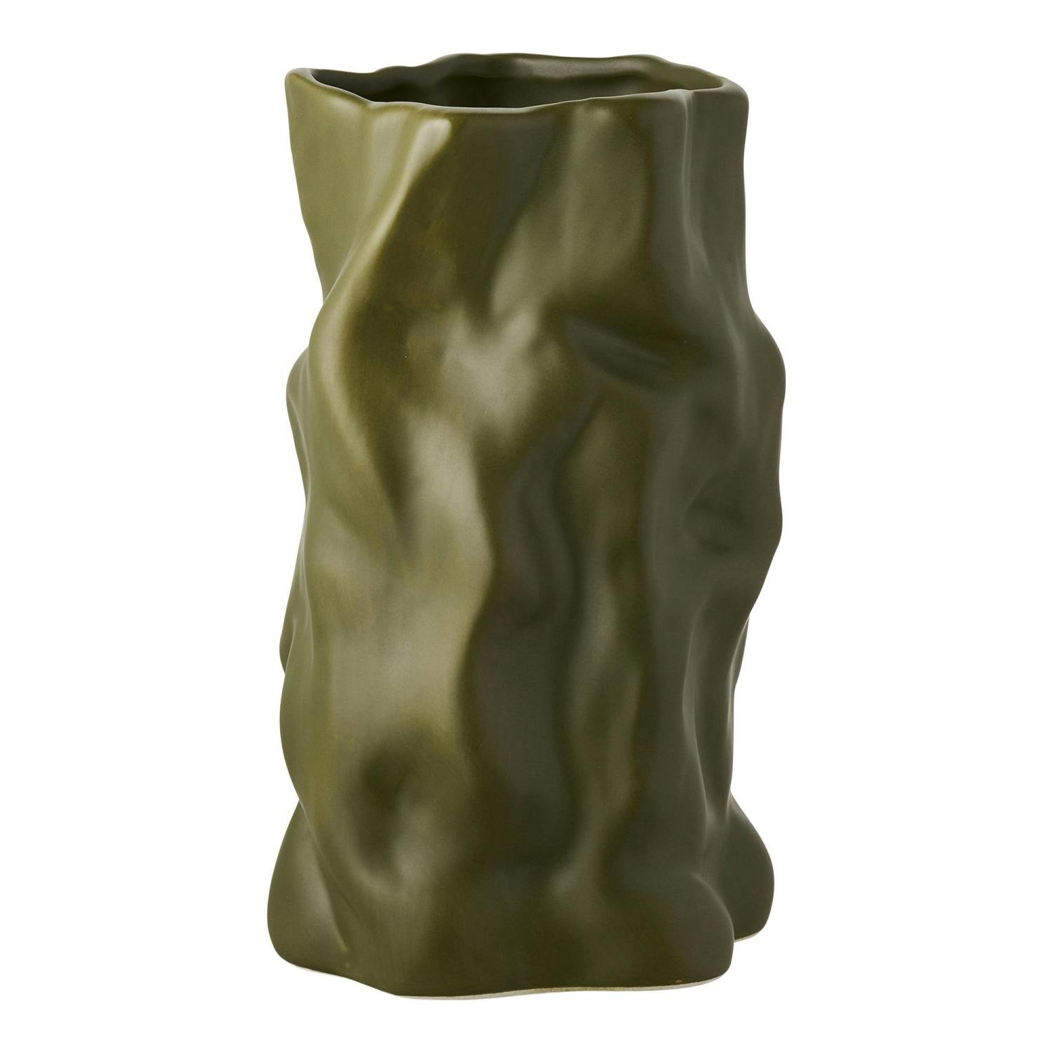 Vase design organique vert en céramique, PIER IMPORT