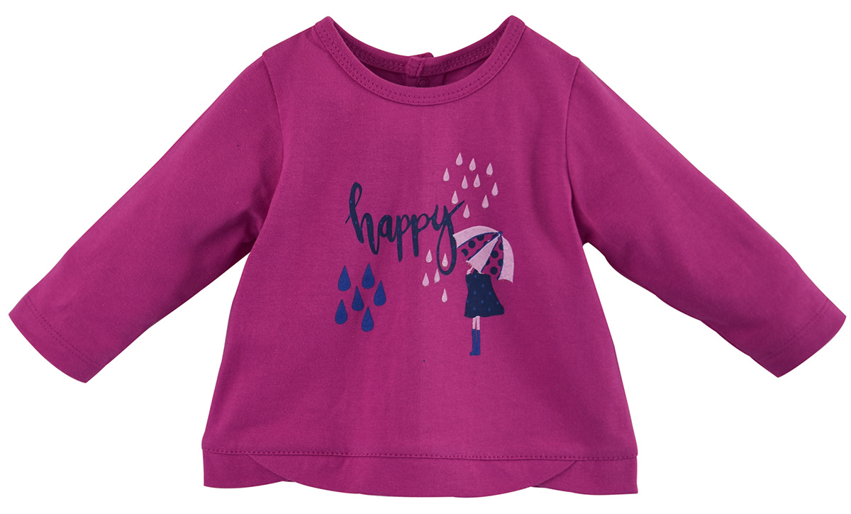 T-shirt manches longues rose happy, SUCRE D'ORGE