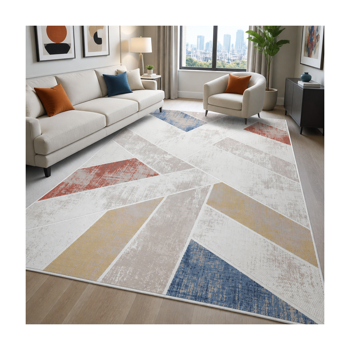 Tapis salon, motif géométrique, LYN55 VEGA, UN AMOUR DE TAPIS