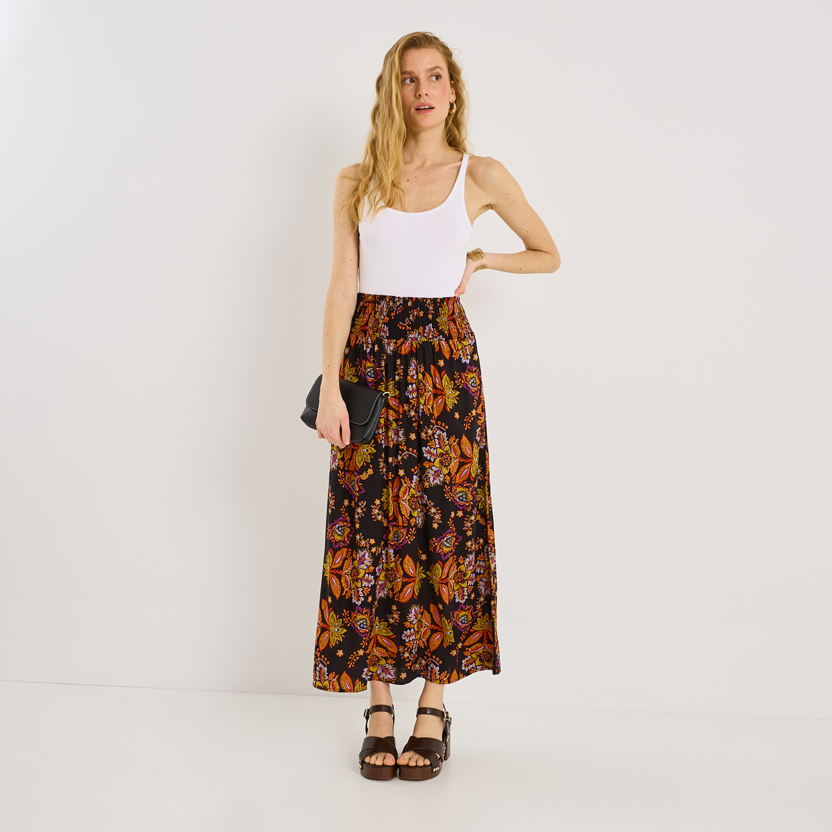 Jupe longue imprimé floral, GRAIN DE MALICE