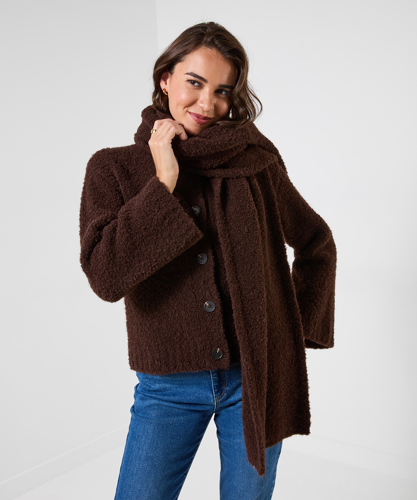 Cardigan Douillet avec Écharpe Promenades Hivernales, JOE BROWNS