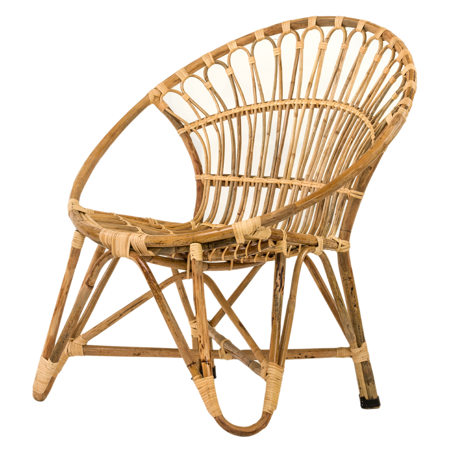 Fauteuil de jardin rond en rotin tressé, HOME MAISON