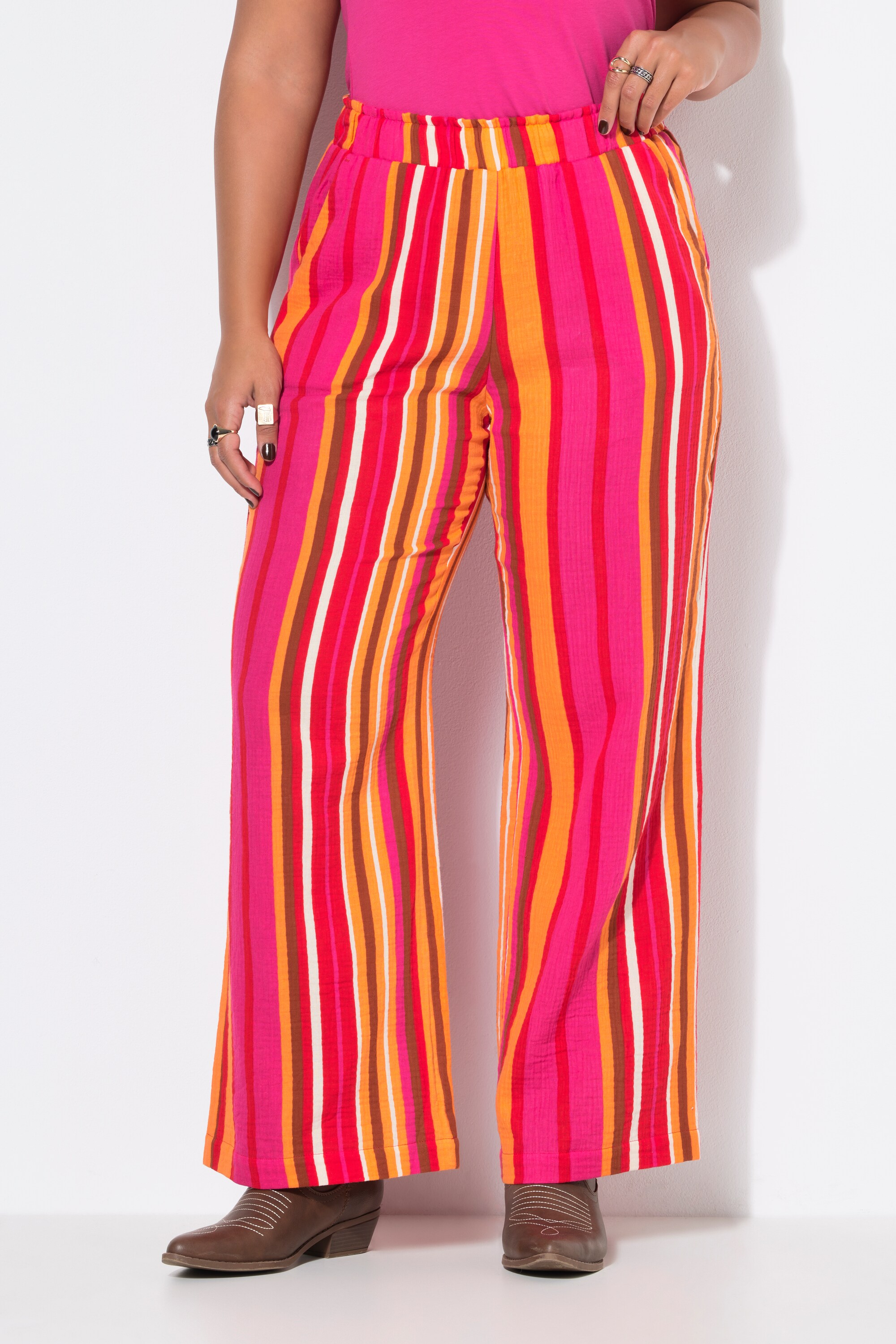 Pantalon en mousseline rayée, jambe large, STUDIO UNTOLD