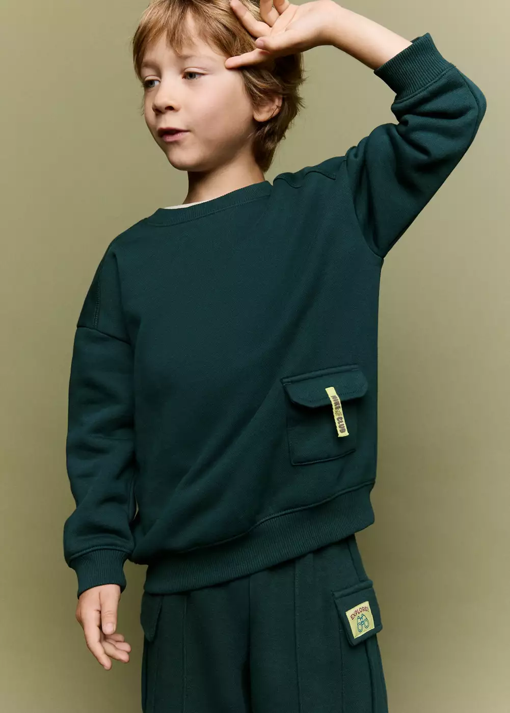 Sweat-shirt coton à poche, MANGO BABY