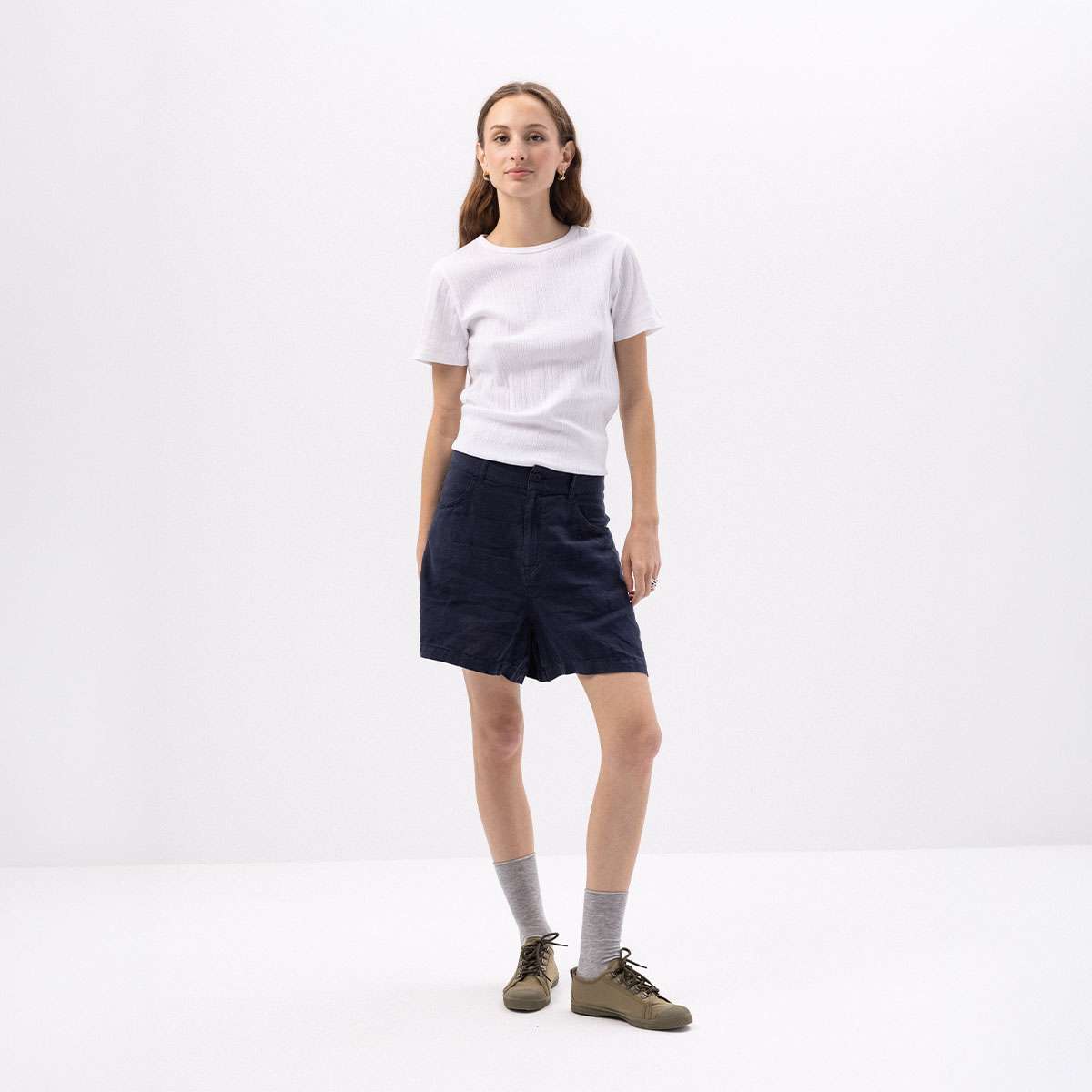 Short en lin taille haute PURDEY, BENSIMON