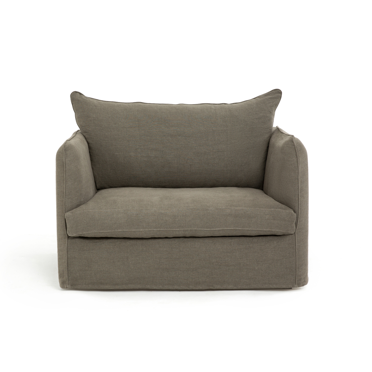 AM.PM Silln cama XL de lino grueso stonewash Neo Chiquito Blanco;Beige;Gris;Marron 1 plaza