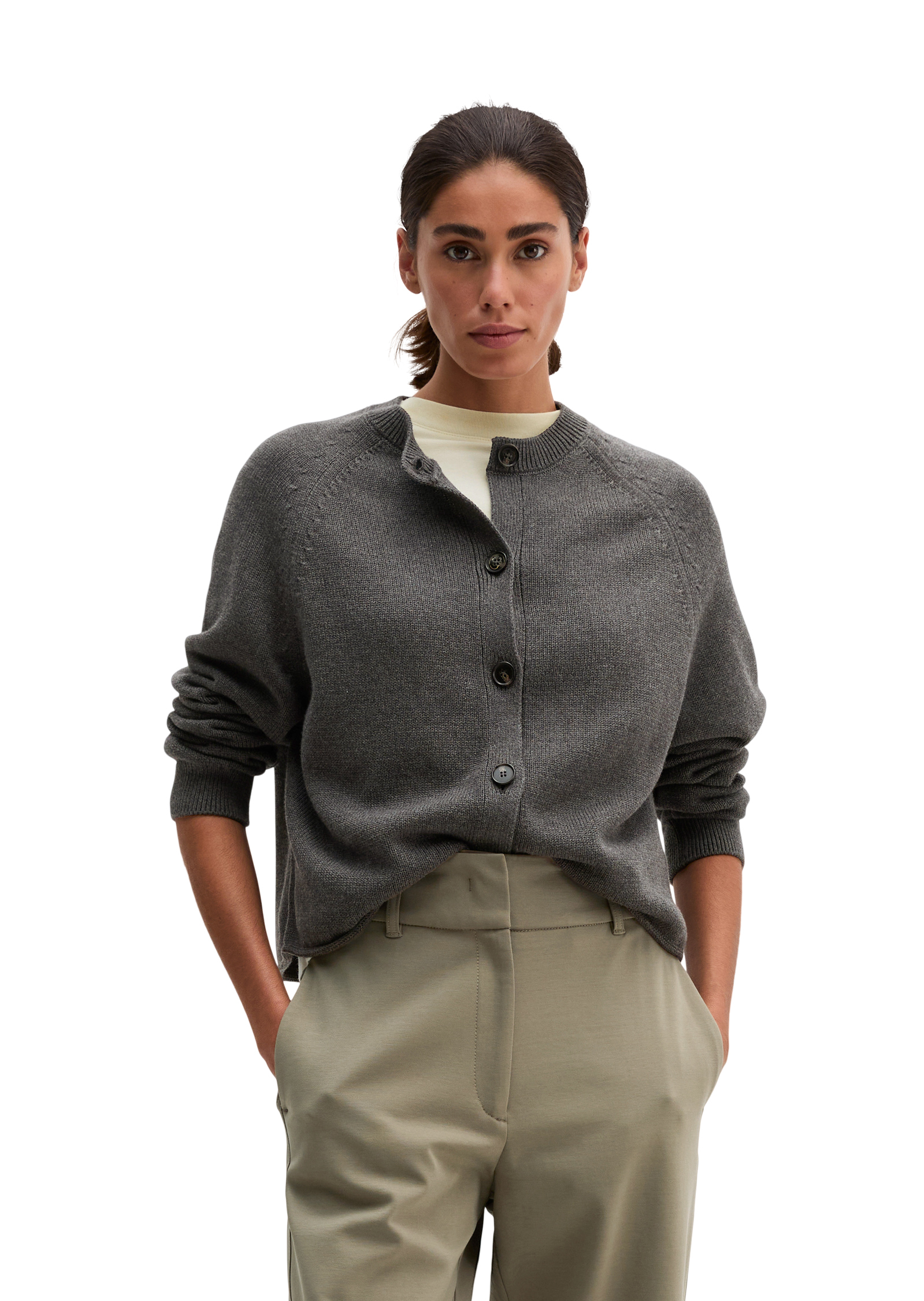 Cardigan coupe classique en coton biologique épais, MARC O'POLO