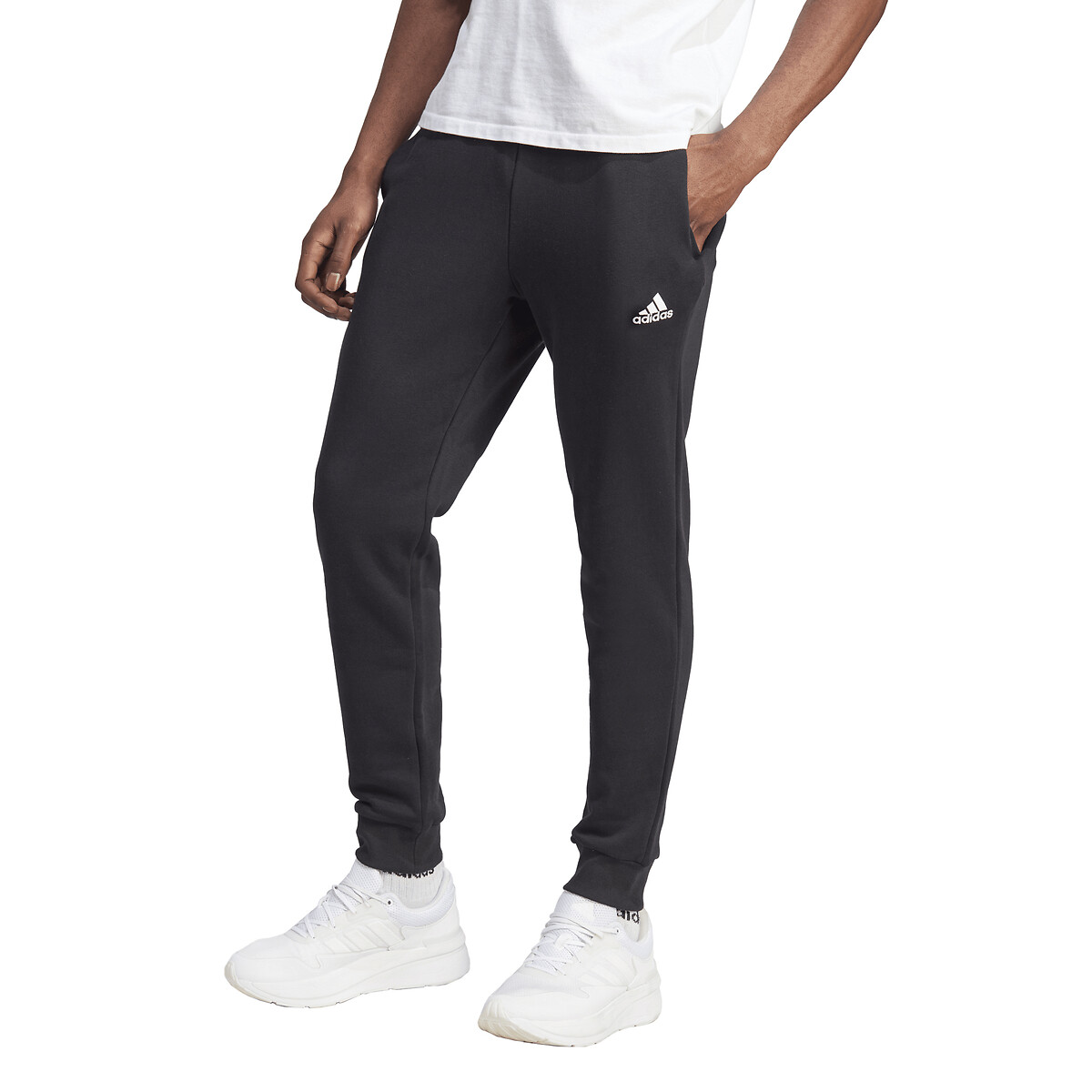 Essentials Cuffed Tapered Joggers with Embroidered Logo in Cotton Mix