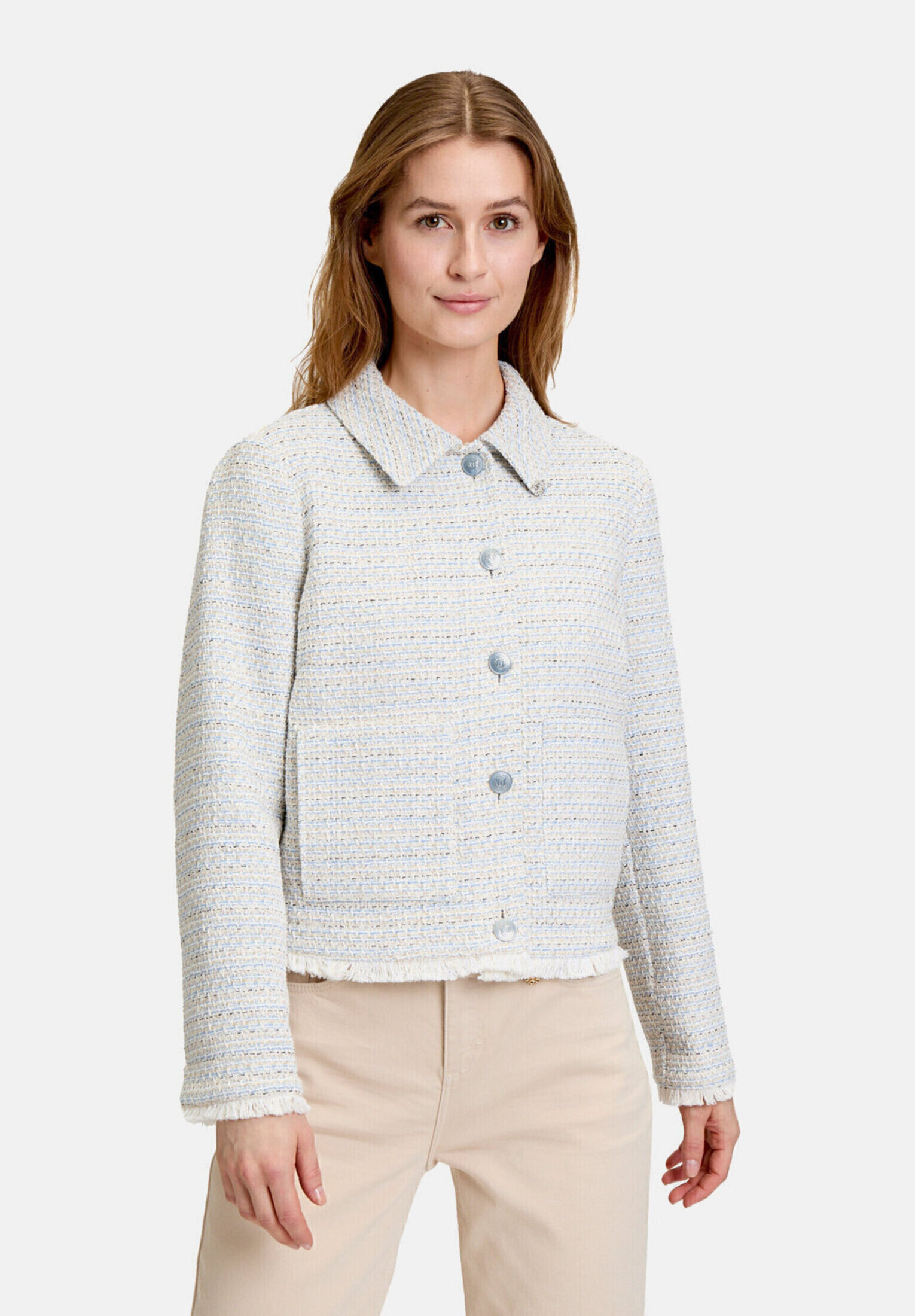 Blazer en tweed à franges, CARTOON