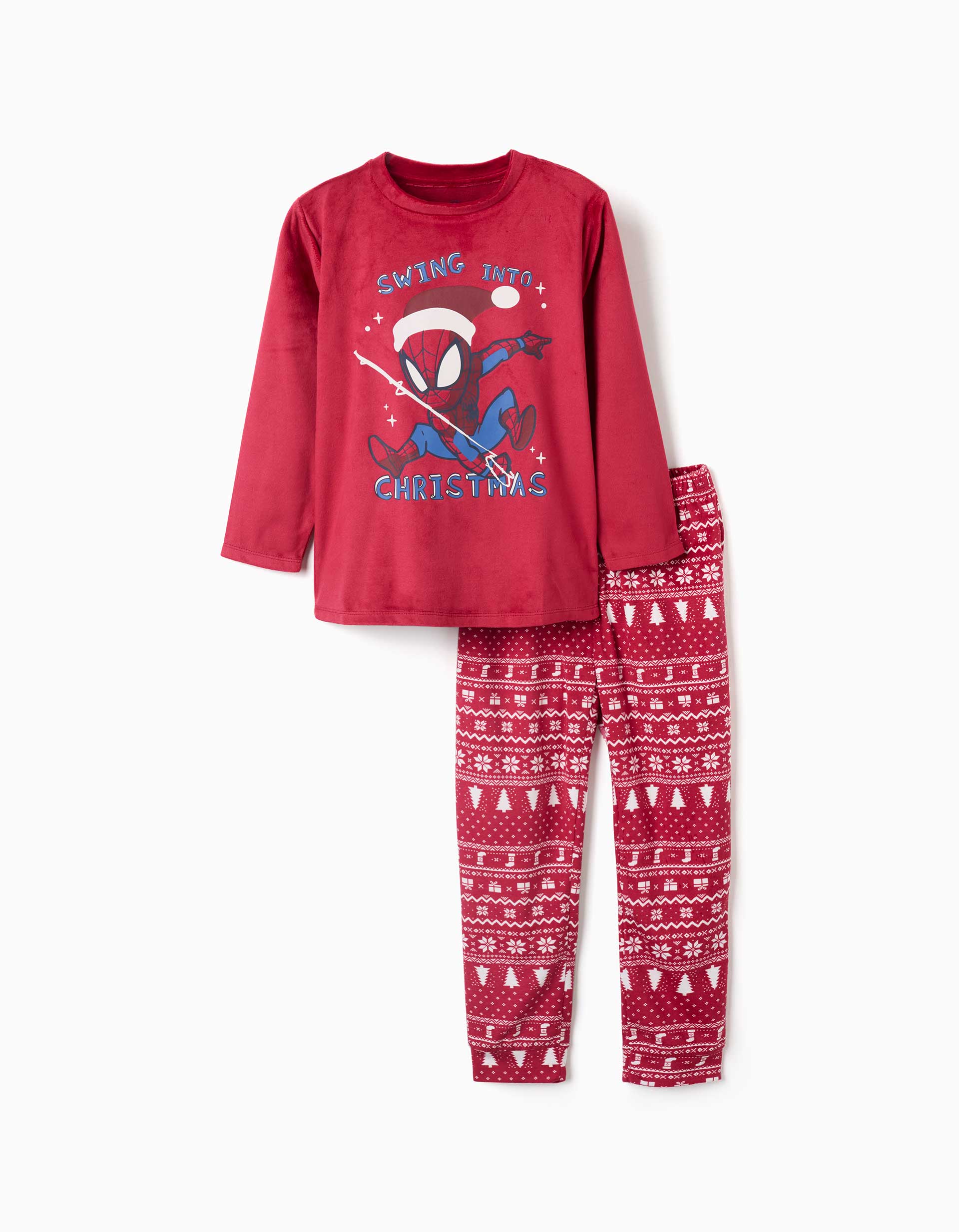 Pyjama en velours à manches longues avec imprimé Spider-Man, ZIPPY