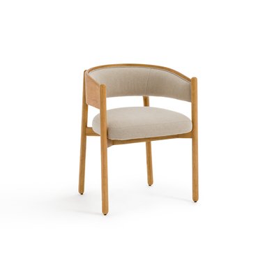 Кресло для столовой из гевеи и хлопка/льна, Natesse LA REDOUTE INTERIEURS