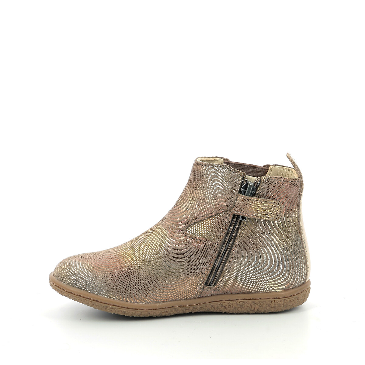 Kids vermillon ankle boots in leather taupe Kickers La Redoute