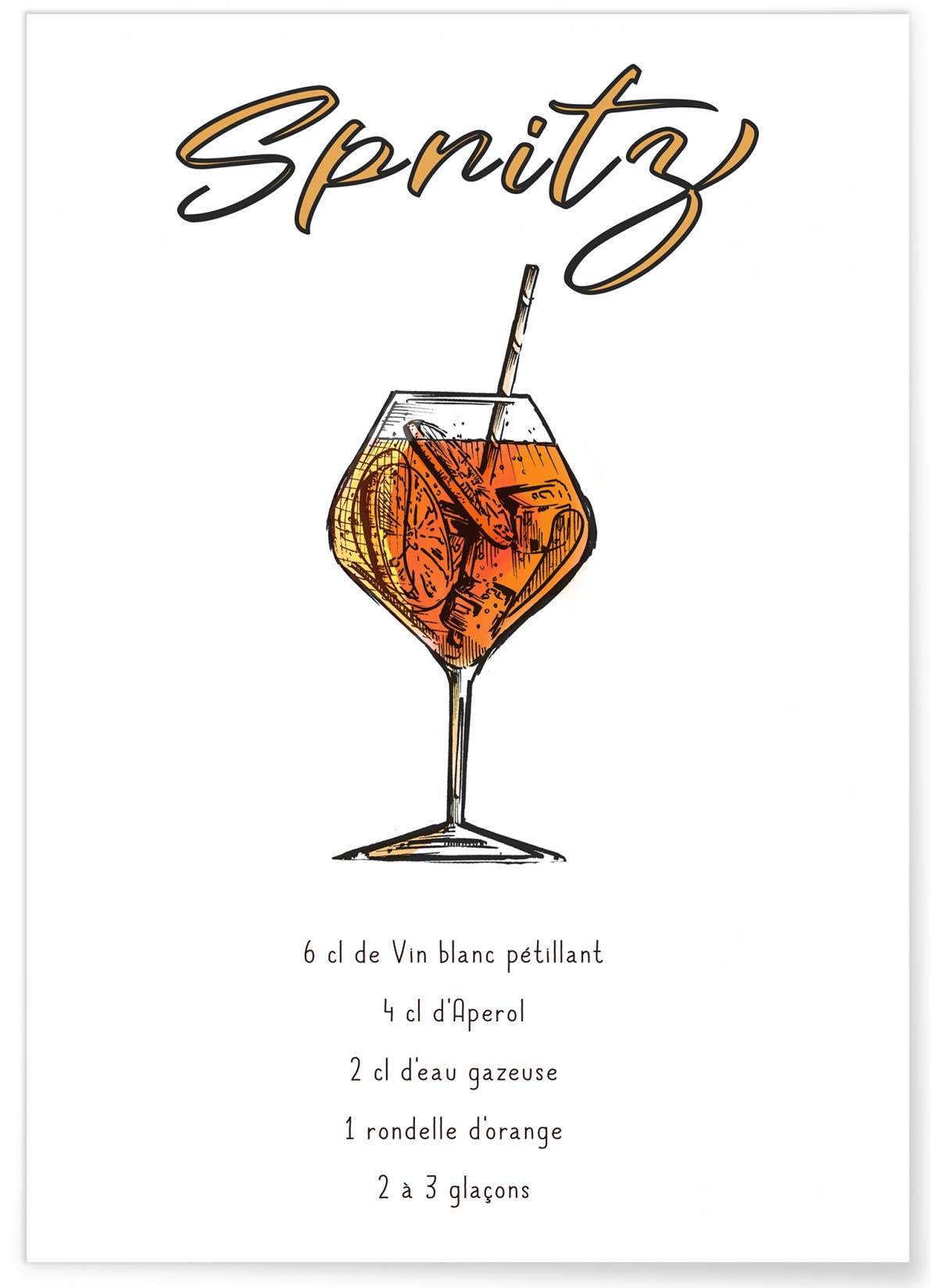 Affiche Cocktail Spritz, L'AFFICHERIE