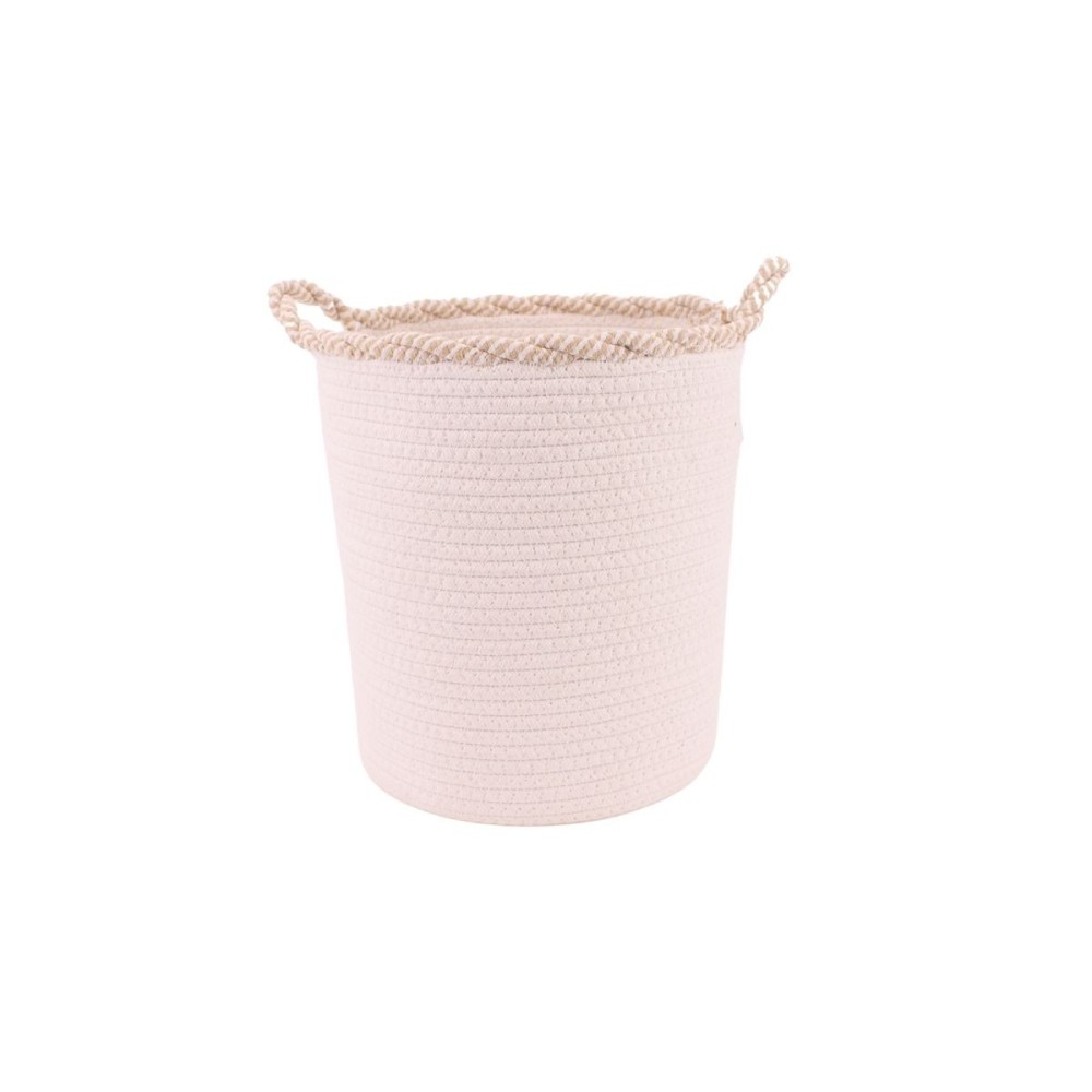 Panier rond en corde de coton finition vague 30x28cm, ORNAMI