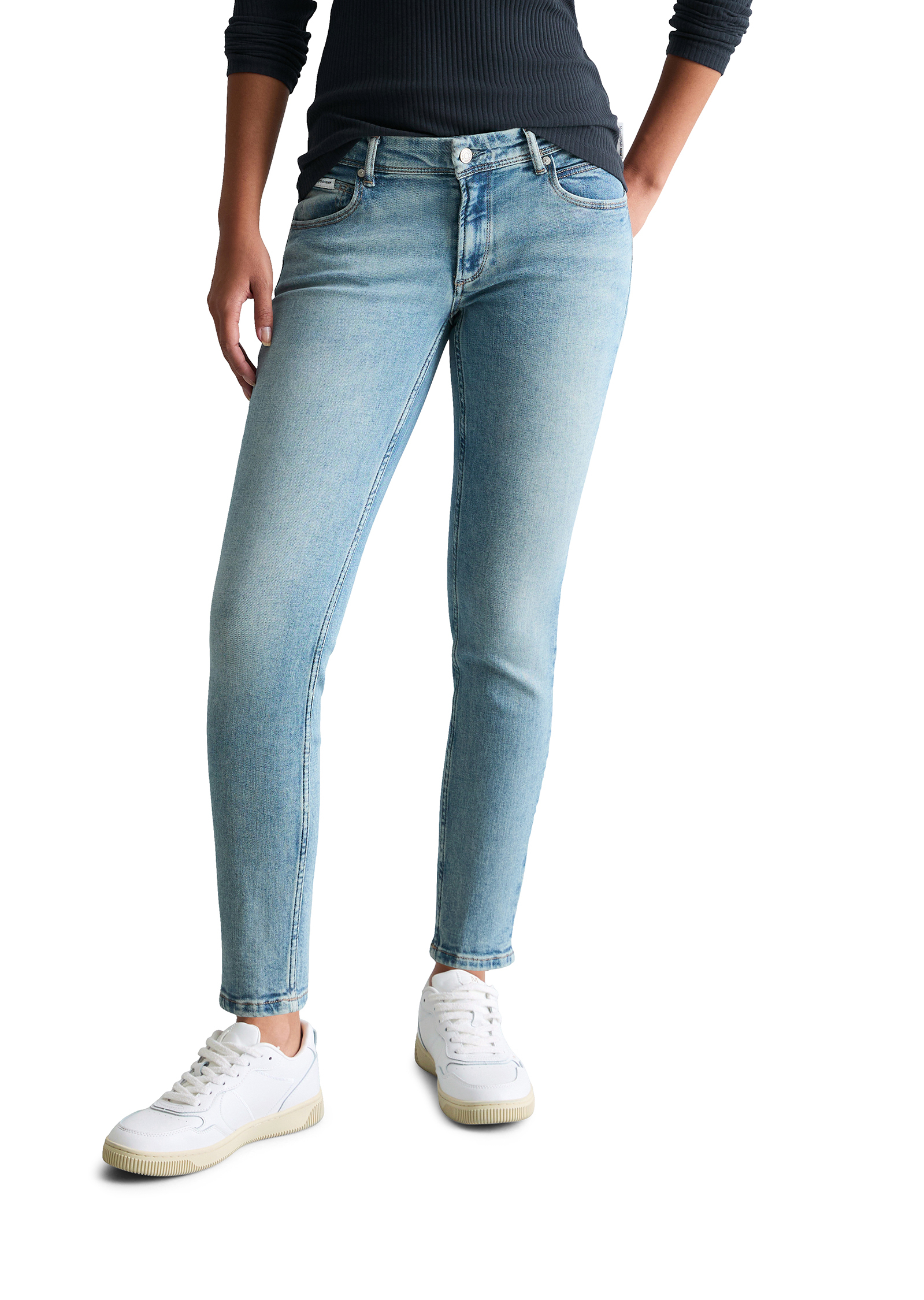 Jeans modèle Alva slim cropped en mélange de coton organique, MARC O’POLO DENIM
