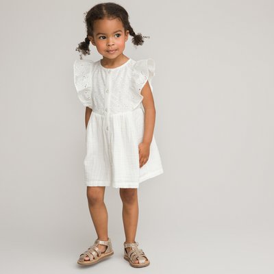 Ruffled Occasiion Dress with Broderie Anglaise LA REDOUTE COLLECTIONS