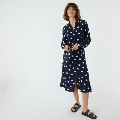 Midi Shirt Dress in Polka Dot Print LA REDOUTE COLLECTIONS