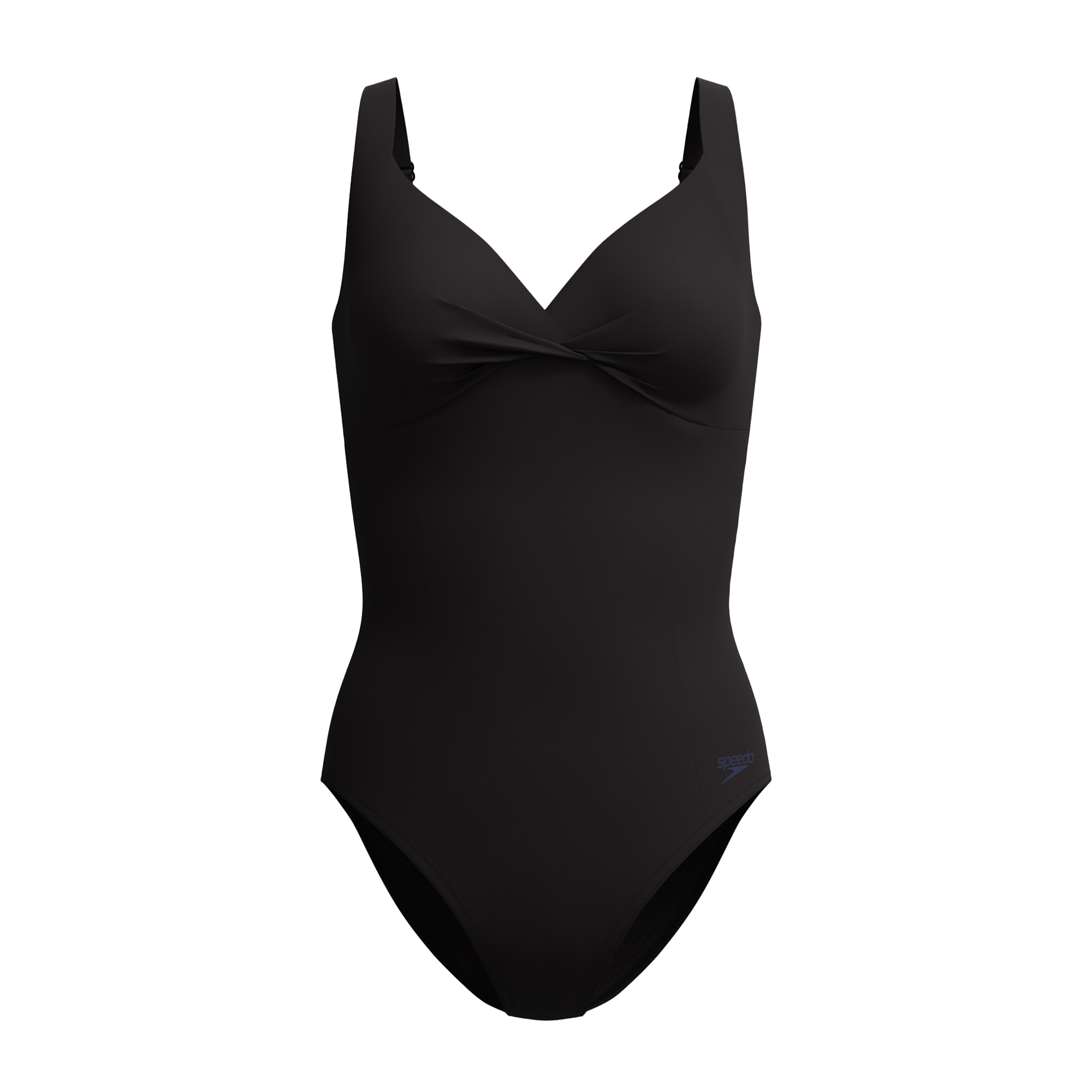 Maillot de bain 1 pièce uni à bretelles ajustables motif/style nœud torsadé, SPEEDO