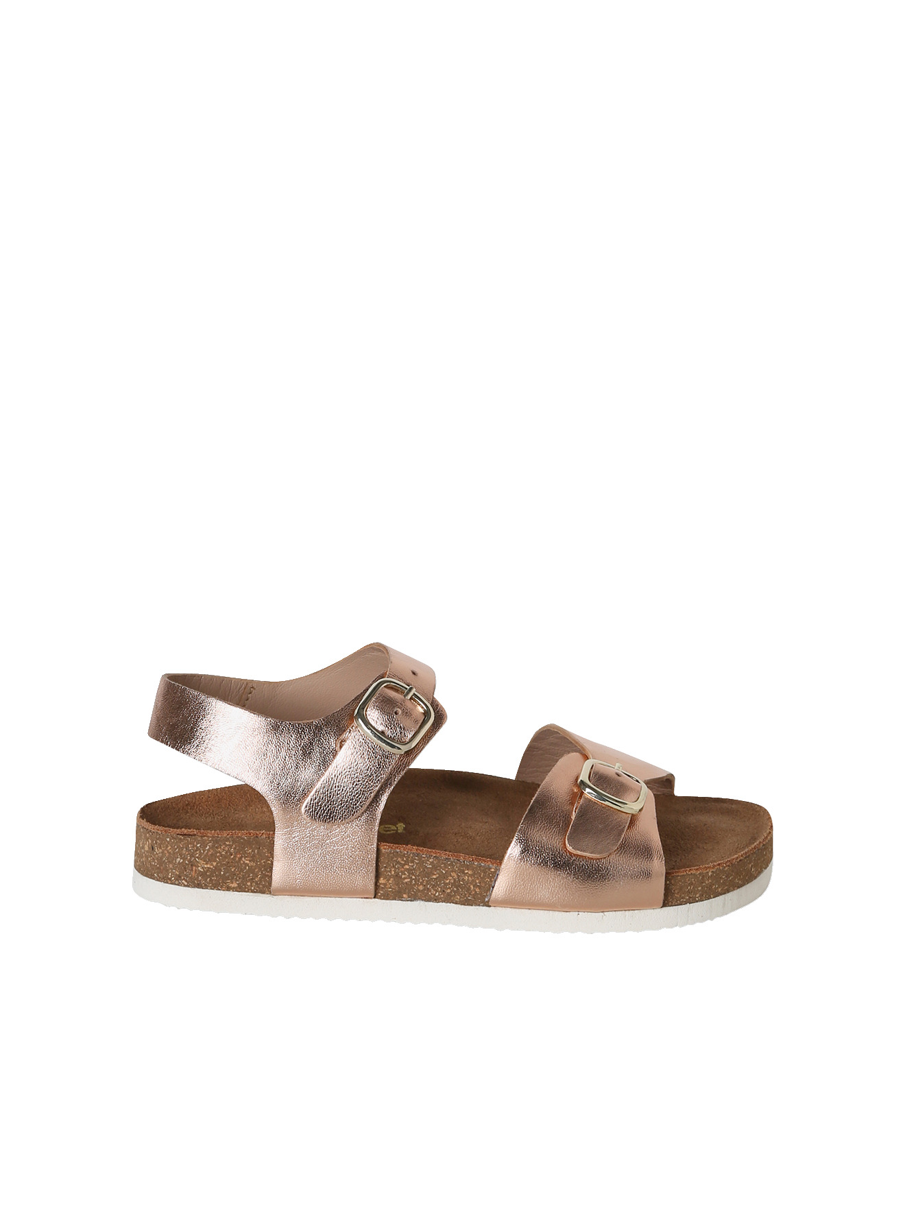 Sandales cuir à doubles boucles, VERTBAUDET