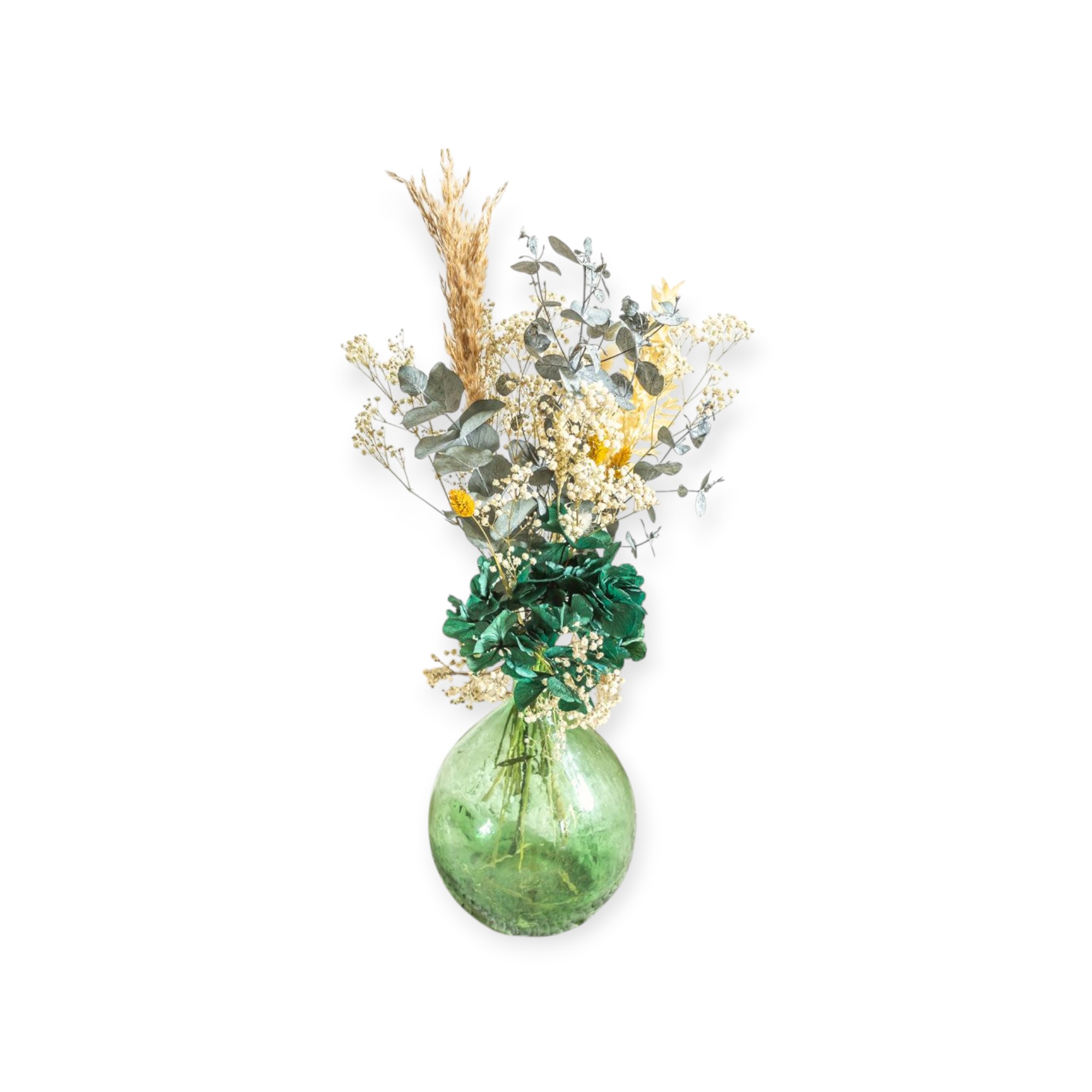 Bouquet de fleurs séchées pour dame jeanne ou vase haut Jane, RECONCILIATION VEGETALE
