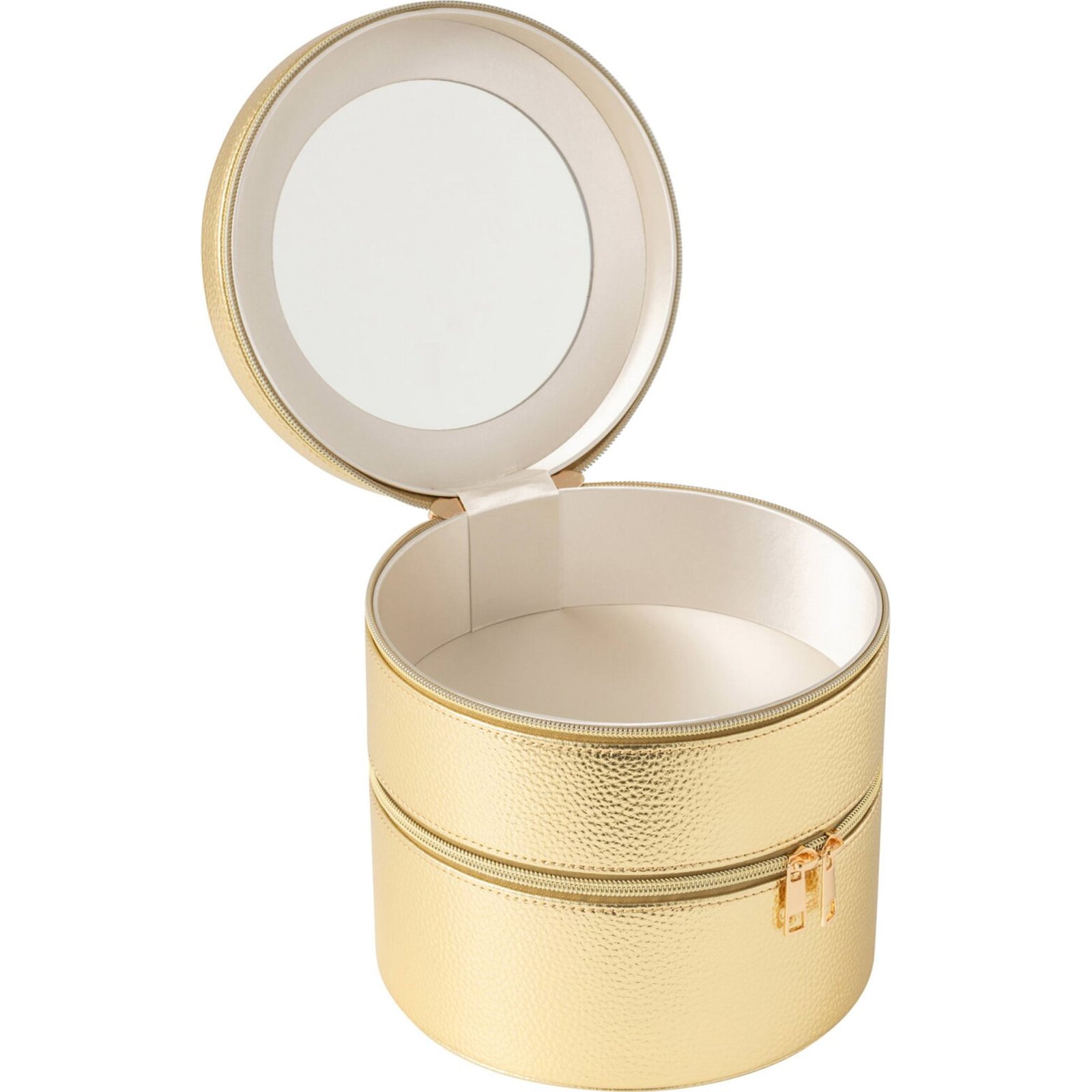 Boîte à cosmétiques ronde avec miroir, RECOLLECTION
