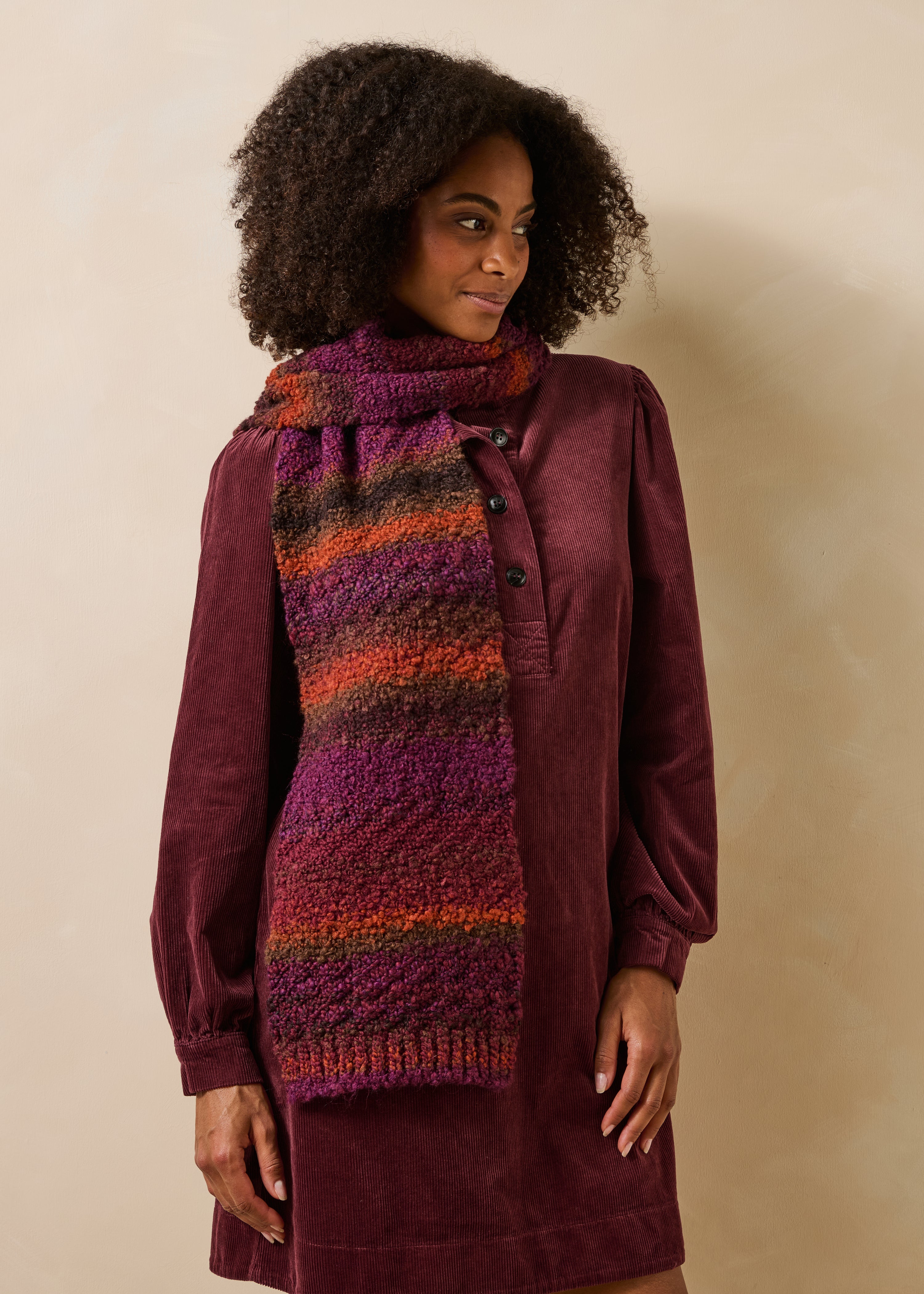 Écharpe tricotée multicolore, LA FEE MARABOUTEE