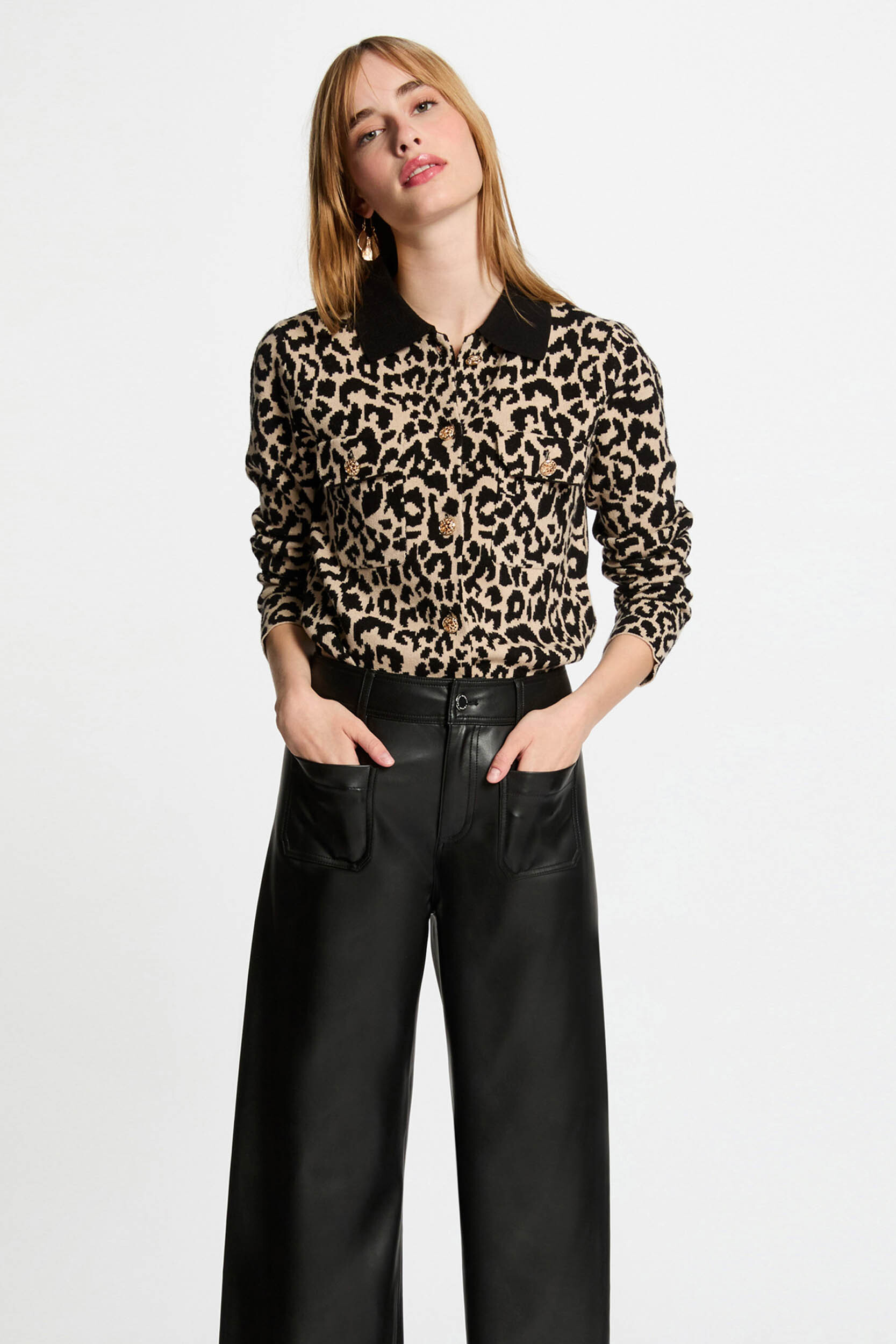 Gilet manches longues imprimé, MORGAN
