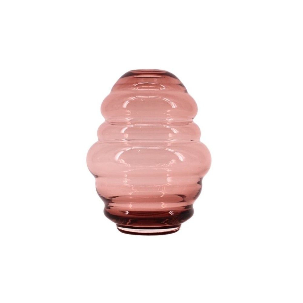 Vase anneaux en verre fait main, H21cm, DECOSTAR