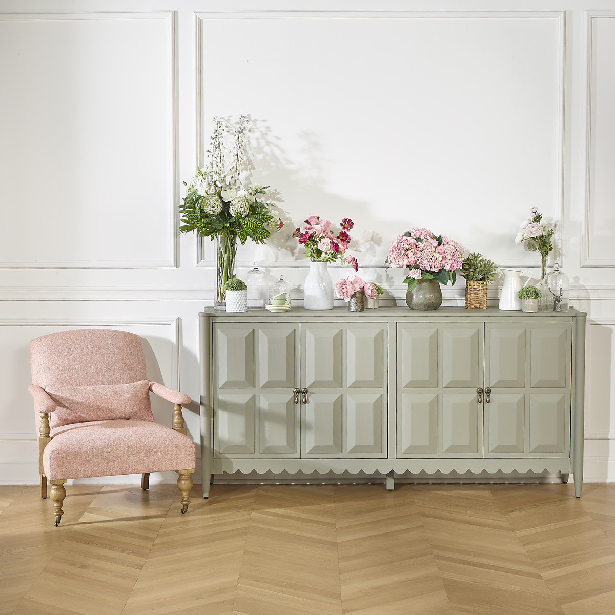 Buffet style classique en pin, 4 portes LUDO, ROBIN DES BOIS