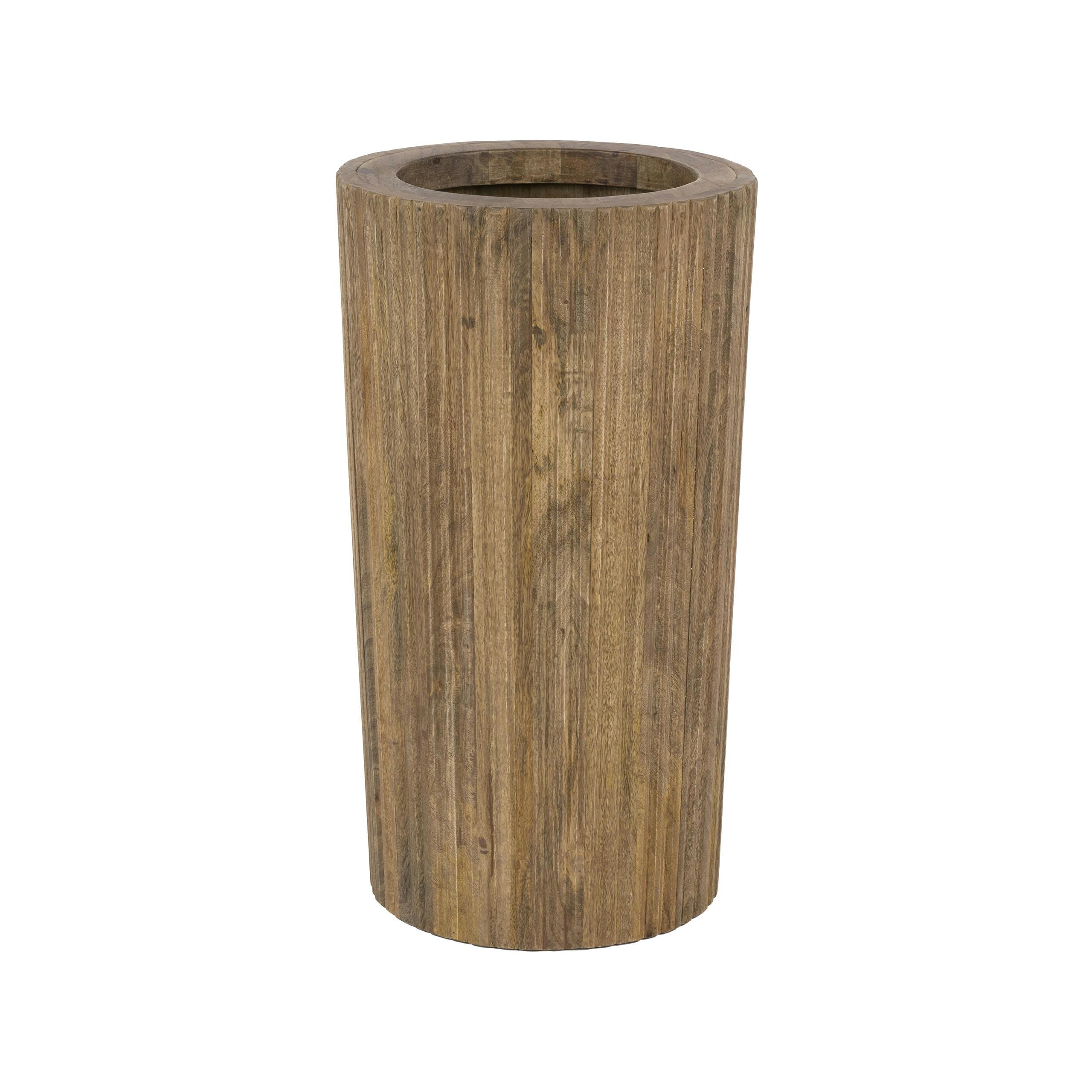 Porte-parapluies en bois de manguier rainuré DELHI, PIER IMPORT
