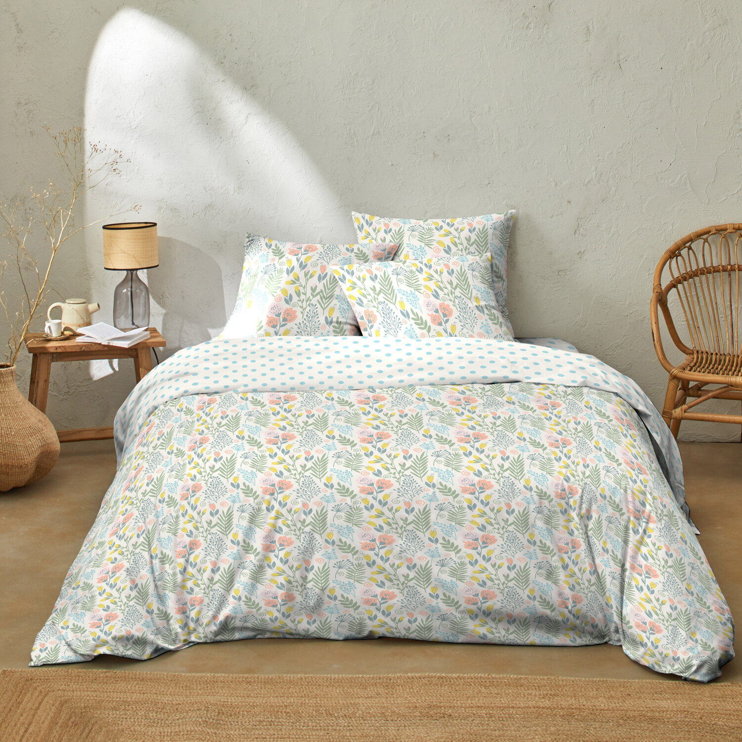 housse de couette avec taie(s) en coton, Lila Multico, C DESIGN HOME TEXTILE