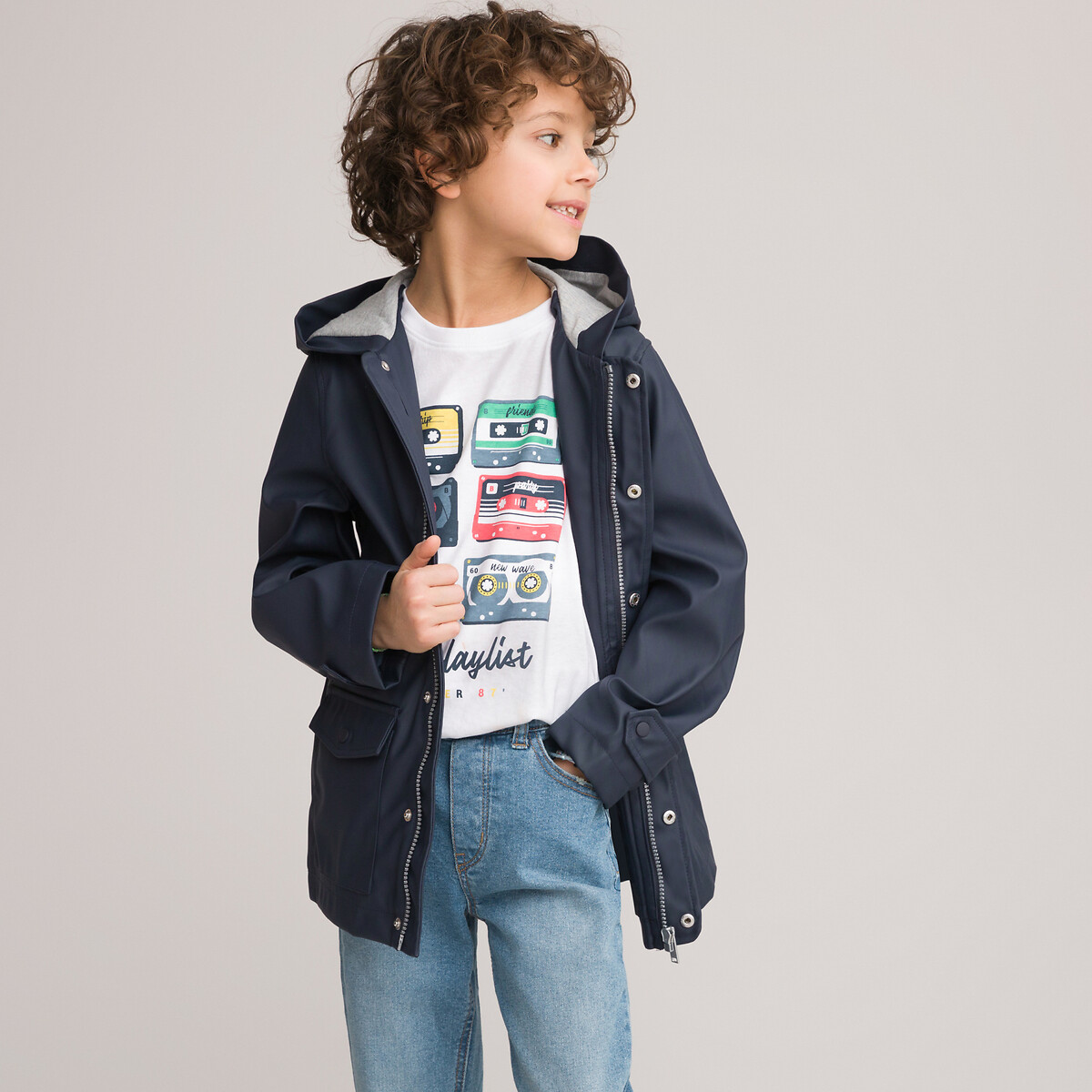 Recycled Hooded Waxed Jacket, 3-12 Years