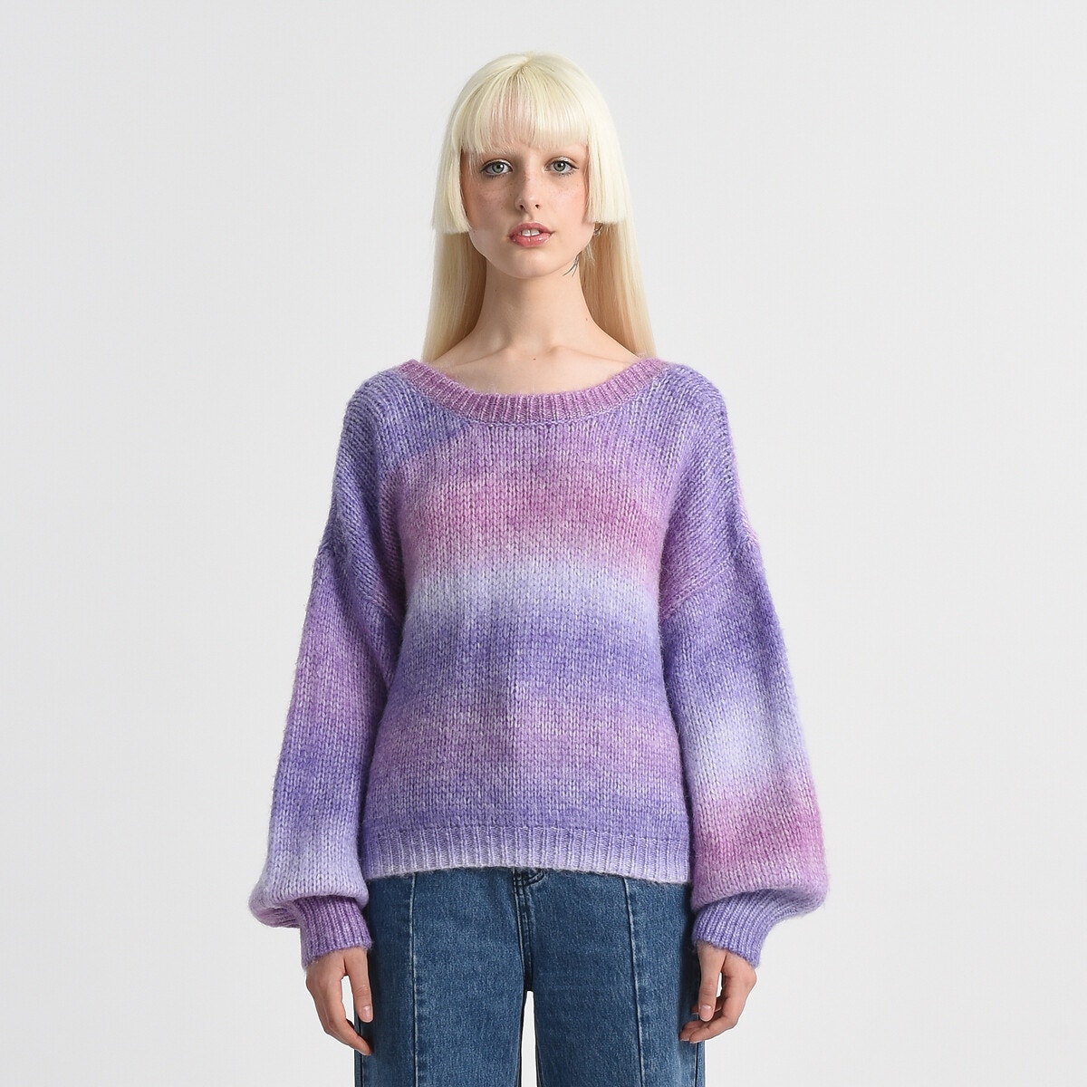 Pull grosse maille discount femme pas cher
