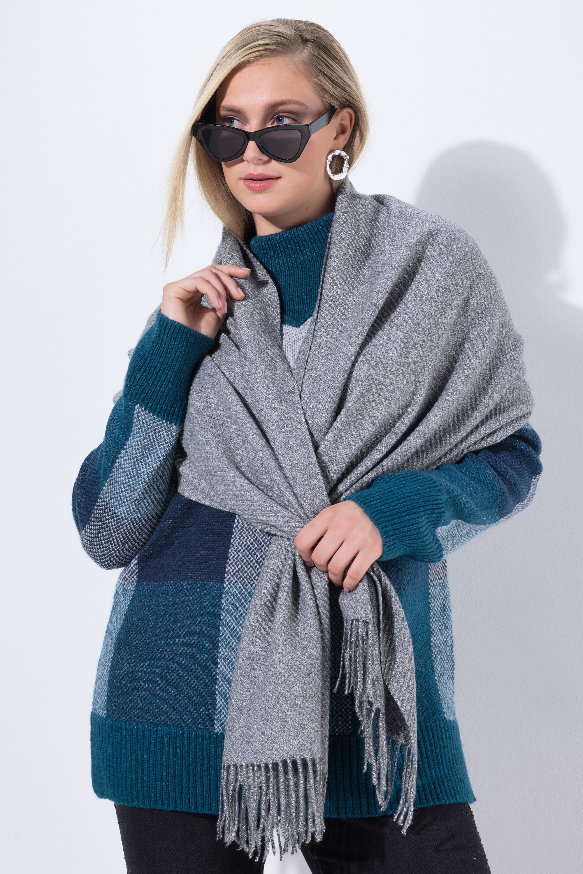 Écharpe plissée de couleur chinée avec des, ULLA POPKEN