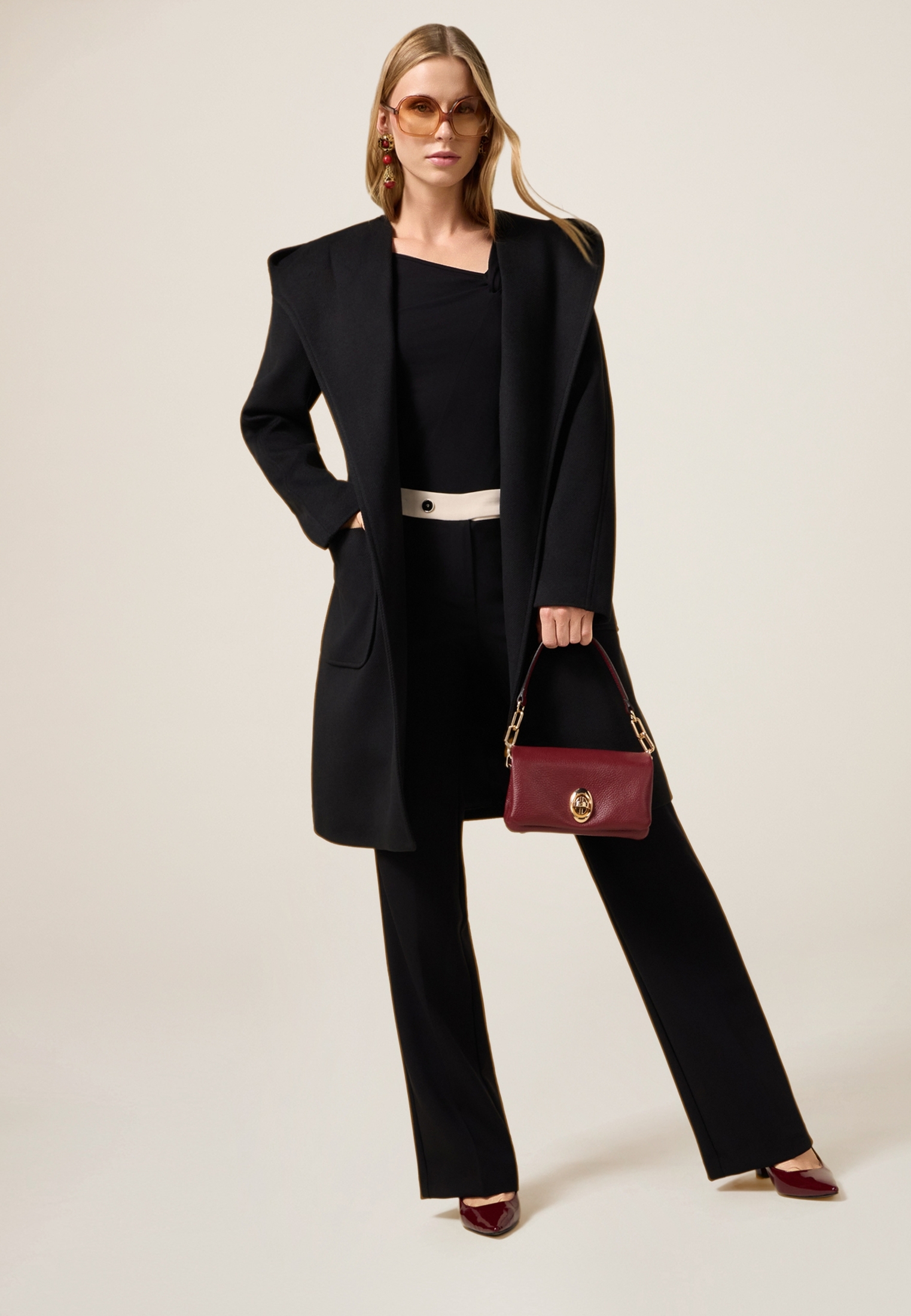 Pantalon palazzo avec détail contrastant, OLTRE