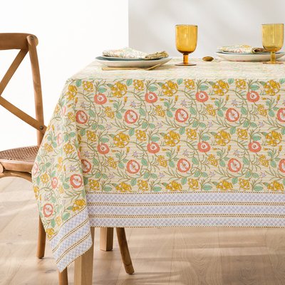 Cyrille Floral 100% Washed Cotton Tablecloth LA REDOUTE INTERIEURS