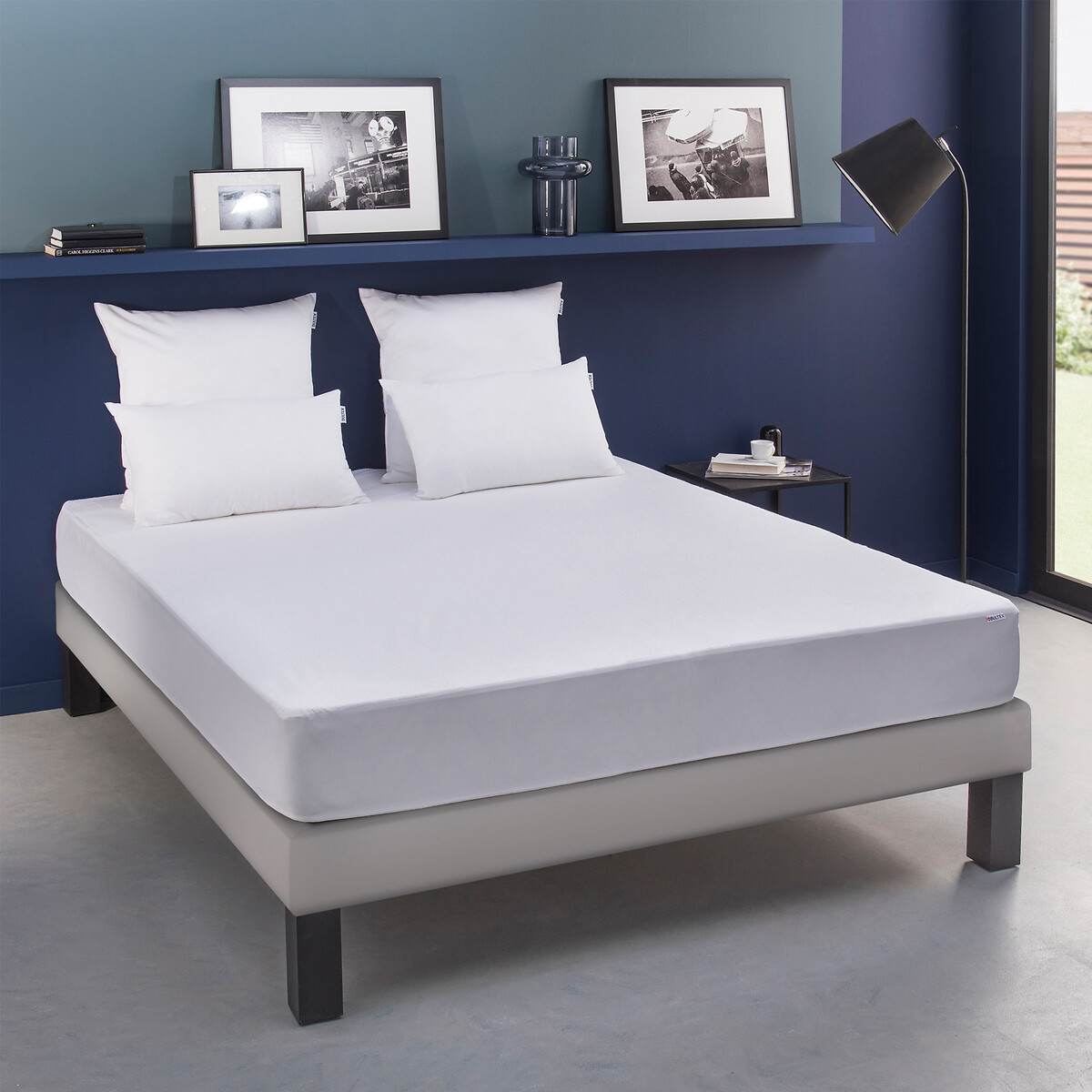 Protège-Matelas Drap Housse Coton 110x200 Cm - Blanc, 100% Lavable Et Respirant