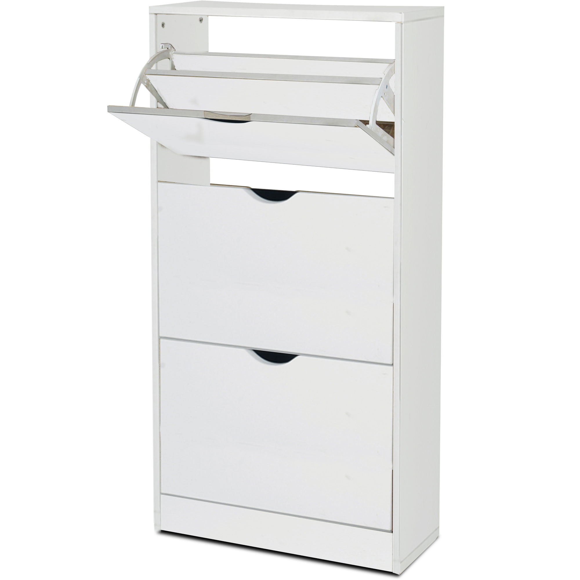 Meuble à chaussures blanc 3 placards 60x24x118cm, WADIGA