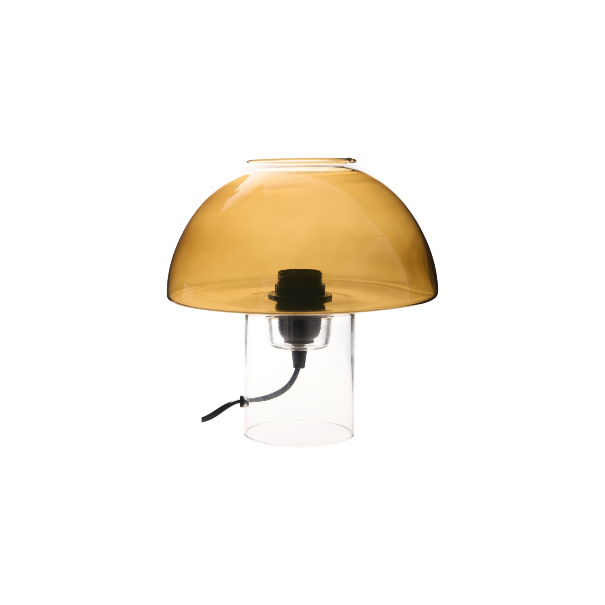 Lampe à poser champignon en verre ambré - CAROLE, CAMIF