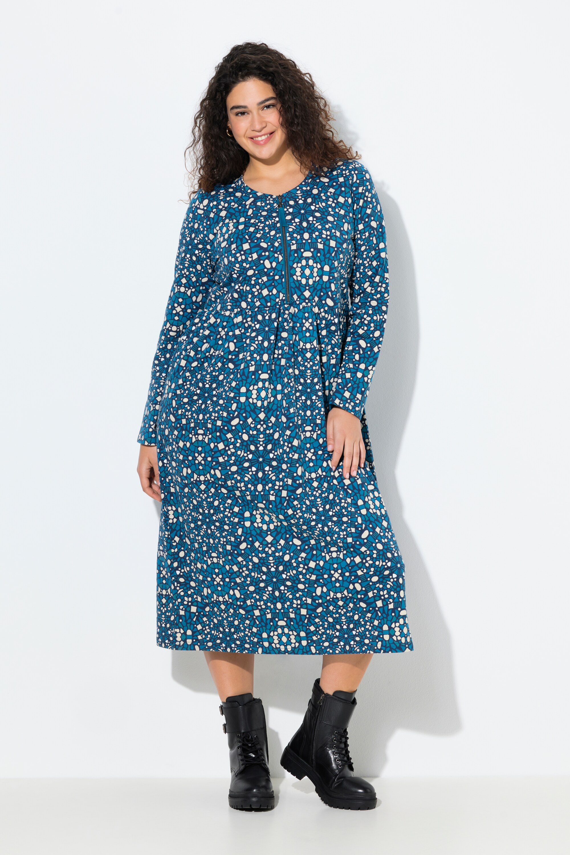 Robe midi en molleton avec fermeture zippée, ULLA POPKEN