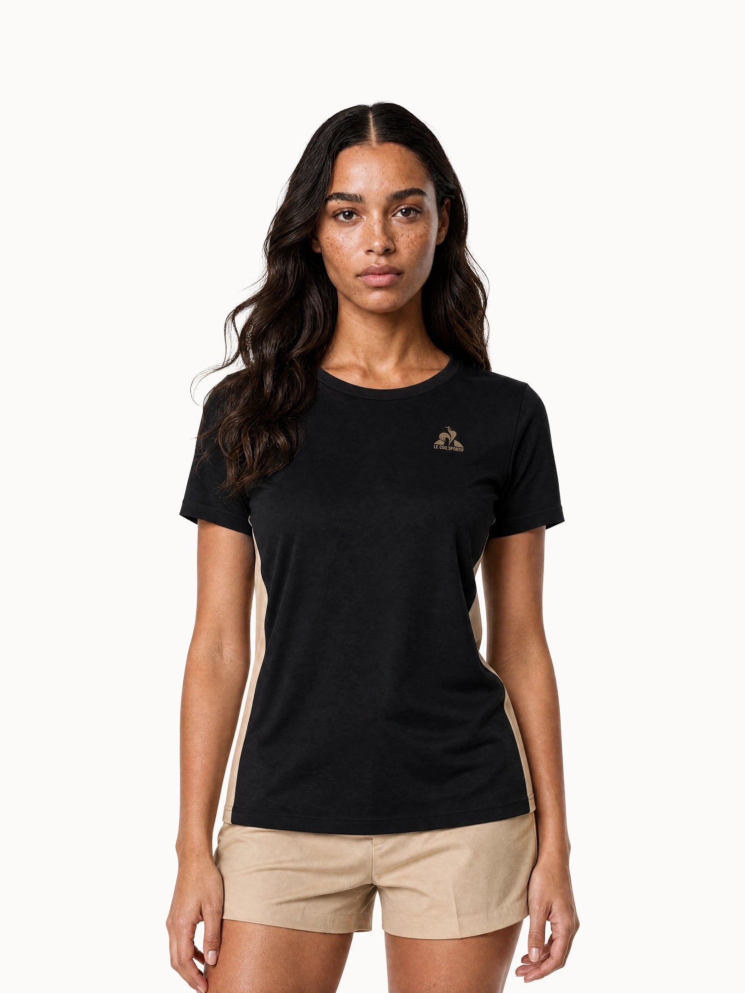 T-shirt en jersey de coton avec bandes côtés contrastées NOEL, LE COQ SPORTIF